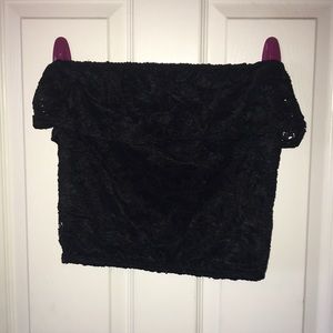 black lace crop top, size small, never worn